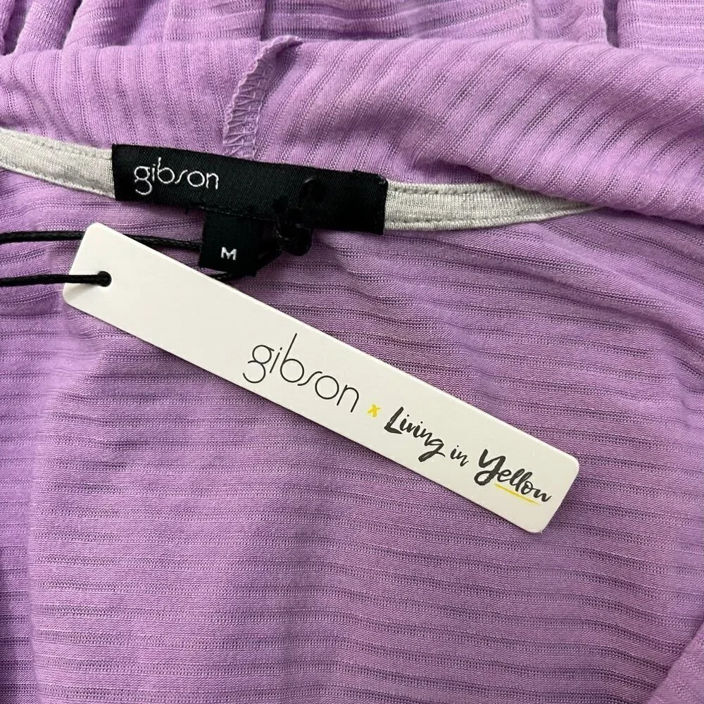 Gibson x Living‎ in Yellow Claire Ribbed Cardigan Purple